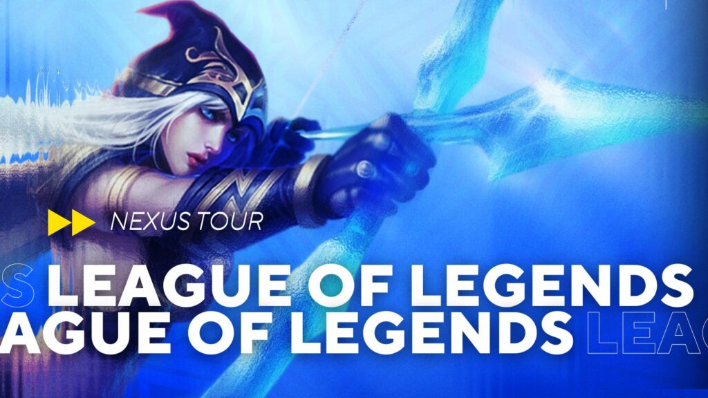 Visuel officiel de l’équipe pro League of Legends de CICADAS Gaming pour le Nexus Tour 2025, mettant en avant la championne Ashe dans une ambiance électrique.